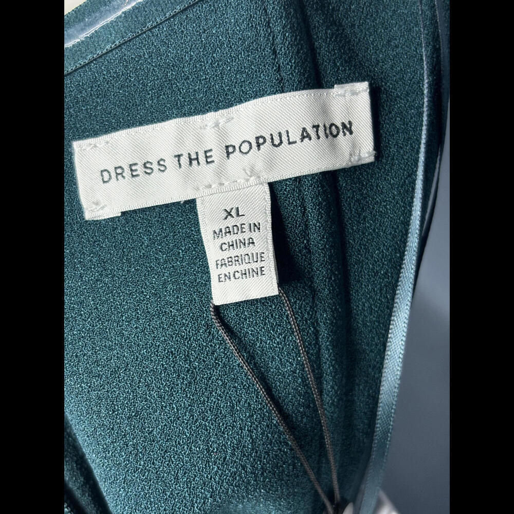 NWT Dress The Population Sz XL Baily Off the Shoulder Pencil Dress Emerald(1601) - Picture 6 of 8